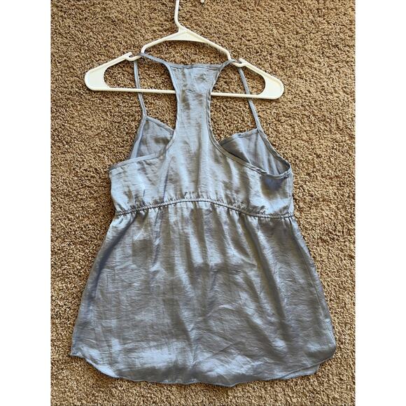 KIRRA Silver Gray Y2K Lace Racerback Babydoll Cami Tank Top Shirt Blouse Large - Picture 8 of 10